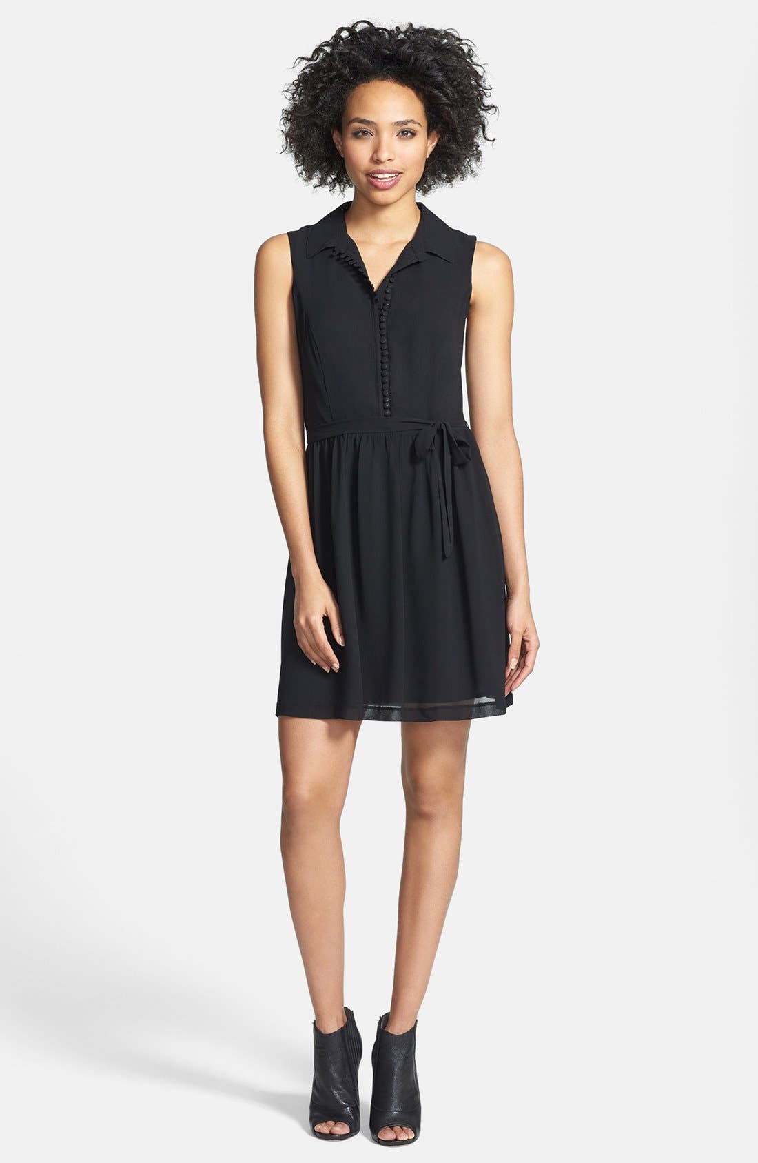 kensie Sleeveless Crepe Chiffon Shirtdress Nordstrom