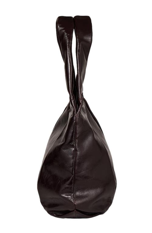 Shop Sandro Small Shiny Leather Bag In Bordeaux