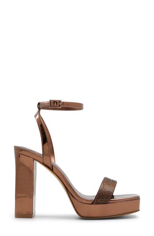 Shop Aldo Diedra Ankle Strap Platform Sandal In Bronze