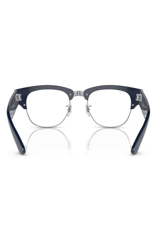 Ray Ban Ray-ban 50mm Mega Clubmaster Square Optical Glasses In Silver