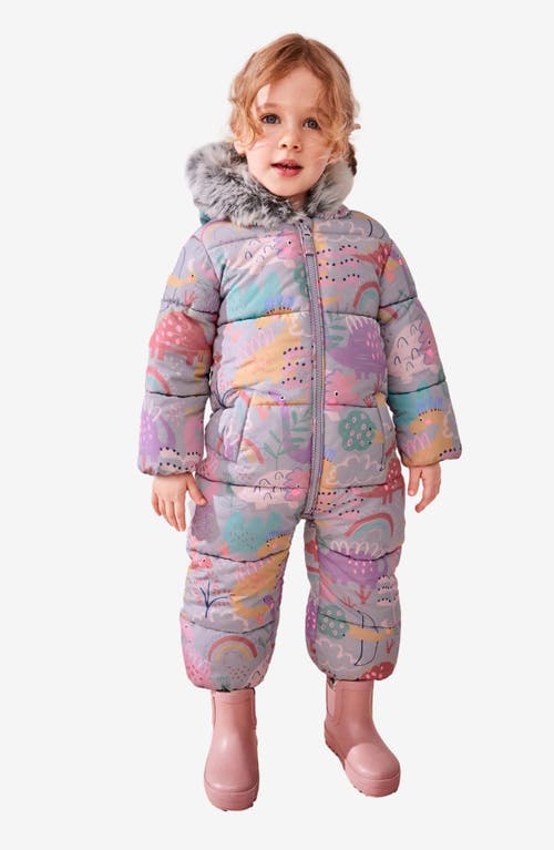 NEXT NEXT KIDS' DINO SNOWSUIT WITH FAUX FUR TRIM
