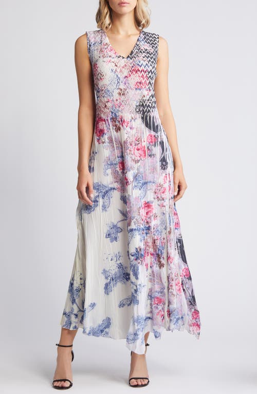 Floral Sleeveless Georgette Maxi Dress in Paisley Bloom