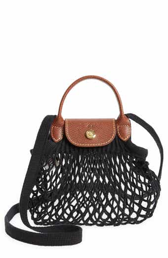 Longchamp black Le Pliage Filet Top-Handle Bag