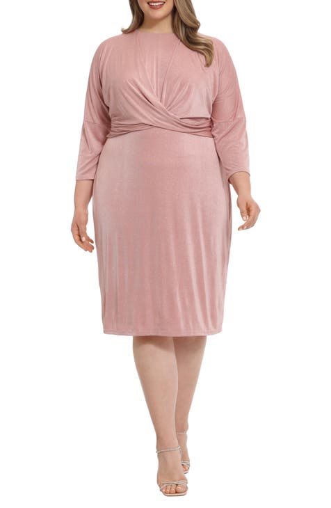 Dolman Sleeve Twist Front Dress (Plus Size)