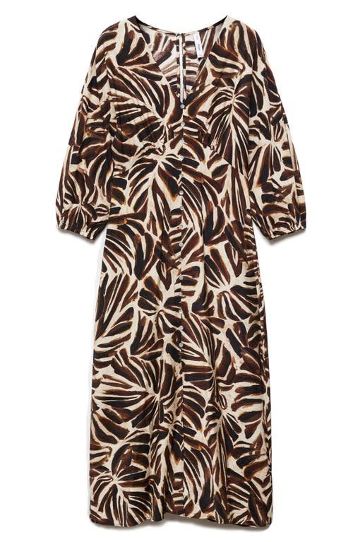 Mango Claudie Button Front Dress In Natural White