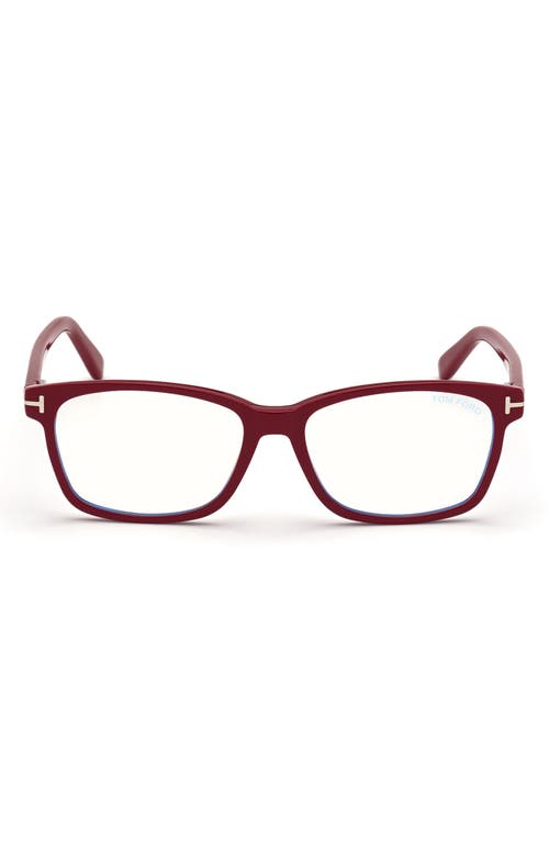 TOM FORD 53mm Blue Light Blocking Glasses in Shiny Pink/Blue Block Lens at Nordstrom