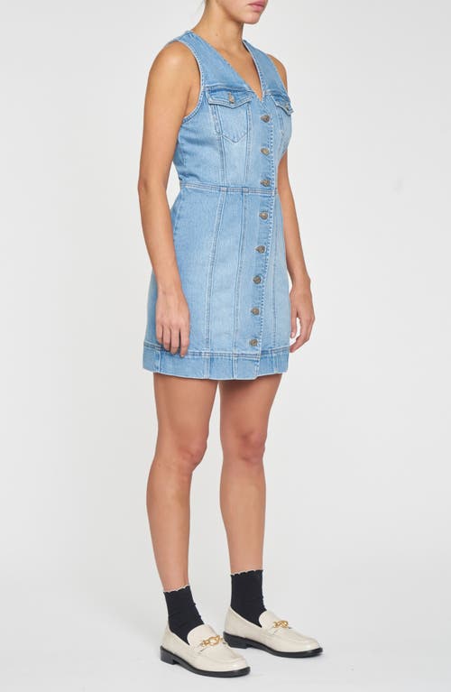 Shop Daze Sun Button Front Sleeveless Denim Dress In Memory