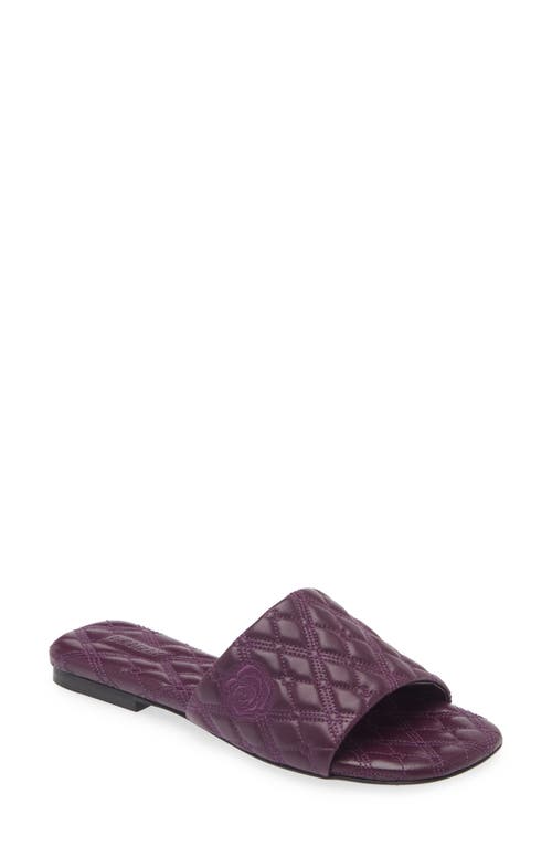 Shop Burberry Quilted Slide Sandal In Pansy