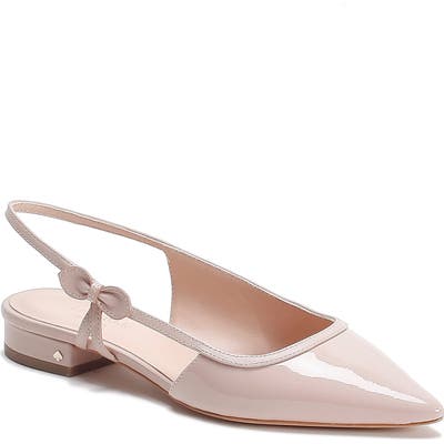 Kate Spade New York Mae Bow Slingback Pointed Toe Flat, Beige