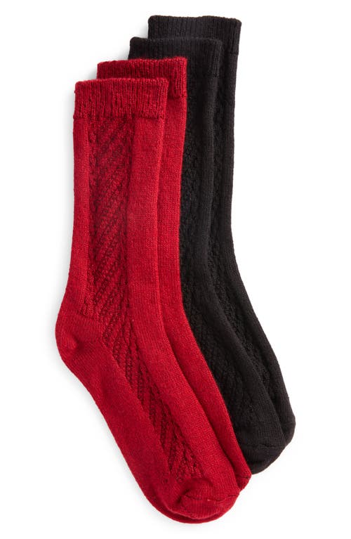 Shop Hue Assorted 2-pack Seed Stitch Boot Socks In Red Pack