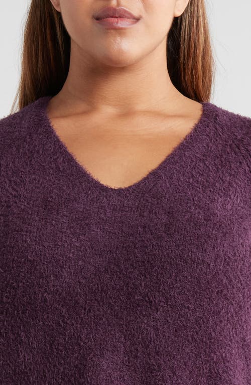 Shop Eileen Fisher Organic Cotton Bouclé Sweater In Violet