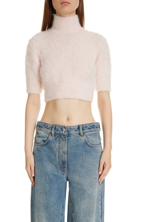 Givenchy 4G Crop Alpaca & Wool Blend Turtleneck Sweater Blush Pink at Nordstrom,