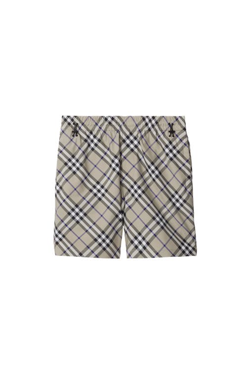 Burberry Beige Check Shorts In Lichen