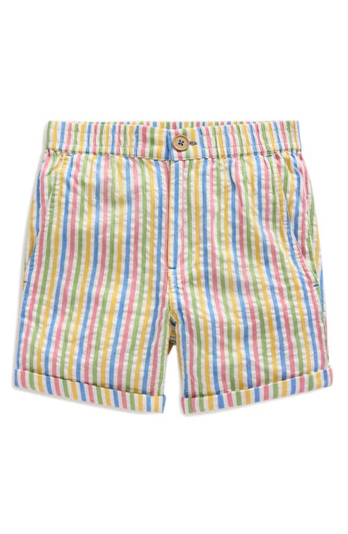 Mini Boden Kids' Smart Roll-up Stripe Cotton Shorts In Multistripe