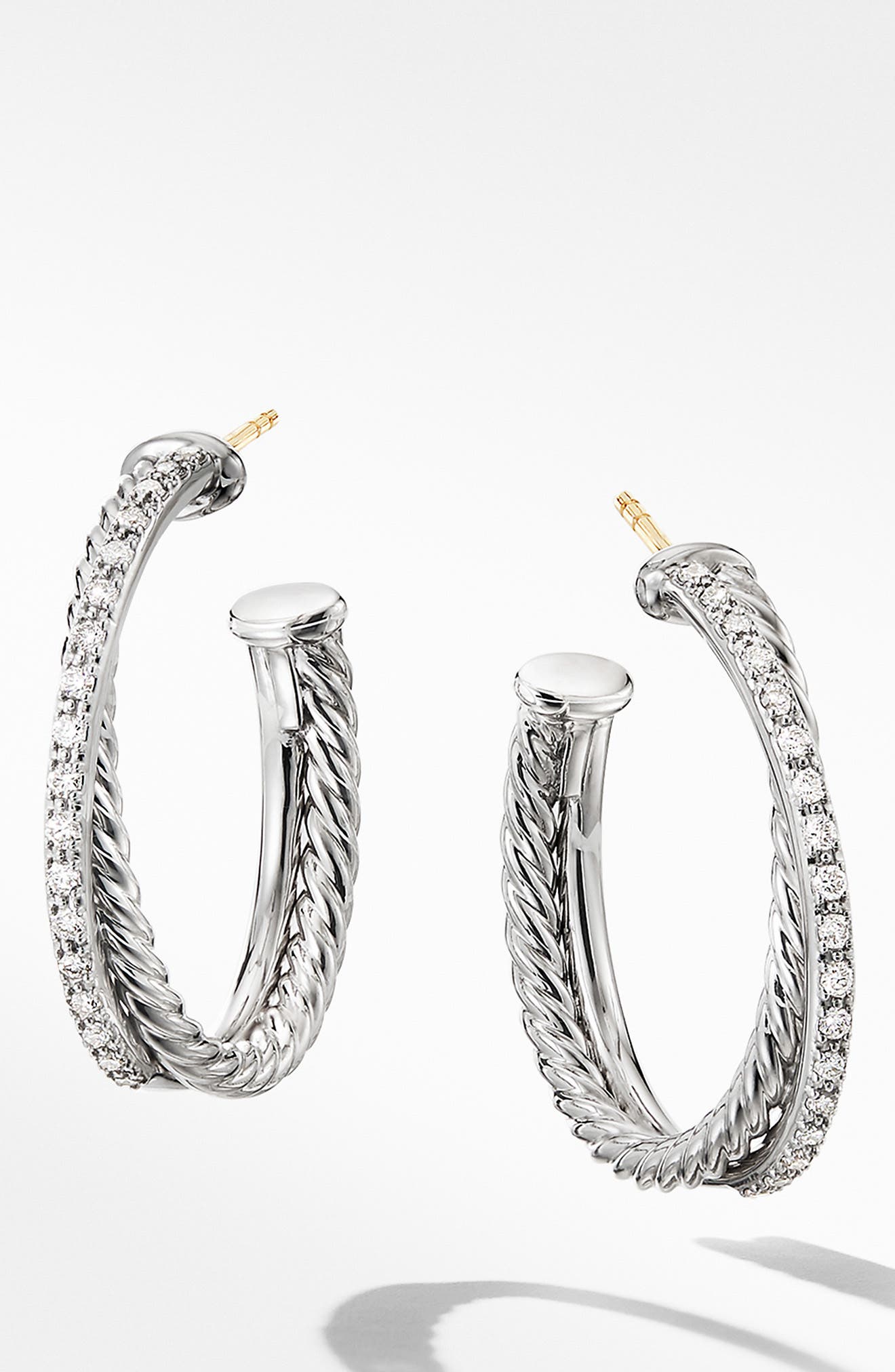 david yurman hoop earrings with diamonds