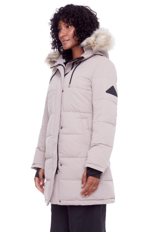 Alpine North Kluane Women's Vegan Down (recycled) Ultra Long Length Parka In Light Taupe