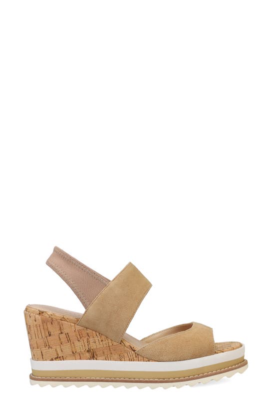 Pelle Moda Women Westyn Wedge Sandal In Latte Kid Suede In Latte