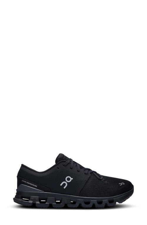 On Cloud X 4 Training Shoe In Black/eclipse