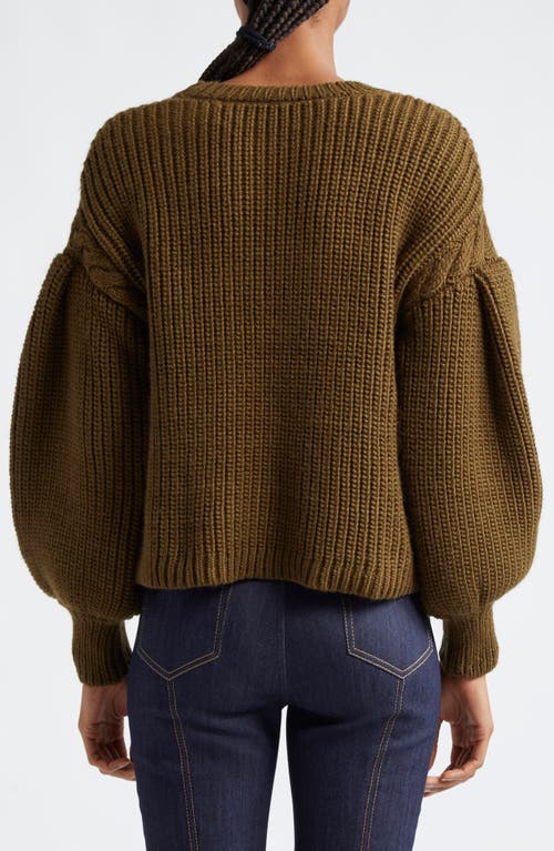 Shop Cinq À Sept Tara Shaker Stitch Sweater In Dark Olive