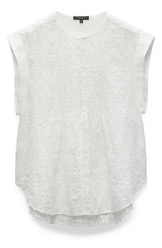 Shop Rag & Bone Gabby Embroidered Eyelet Top In White