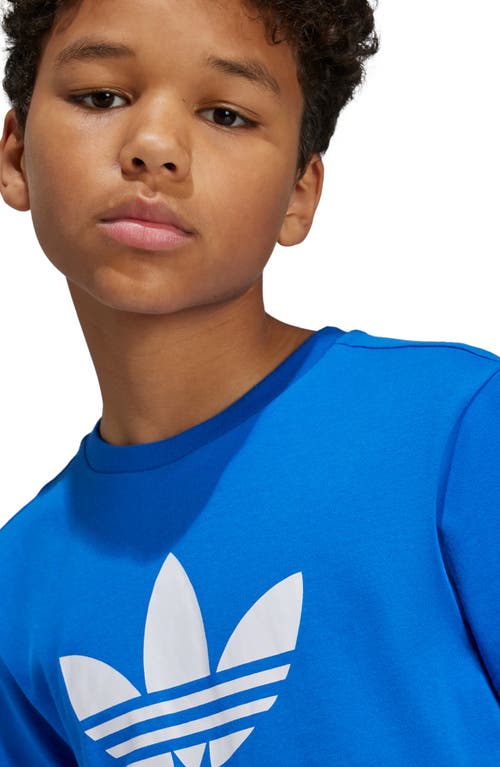 Shop Adidas Originals Adidas Kid's Trefoil Cotton Graphic T-shirt In Blue