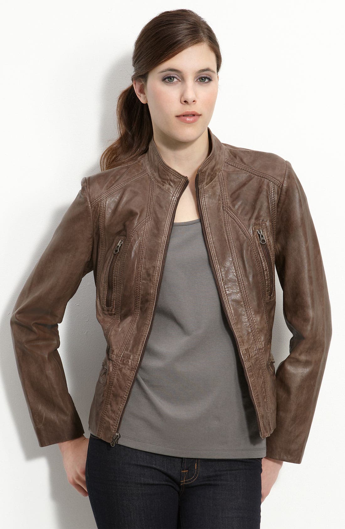 Bernardo Lambskin Leather Scuba Jacket Nordstrom