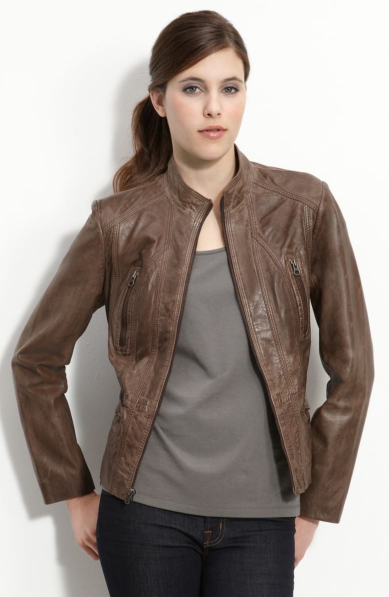 Bernardo Lambskin Leather Scuba Jacket | Nordstrom
