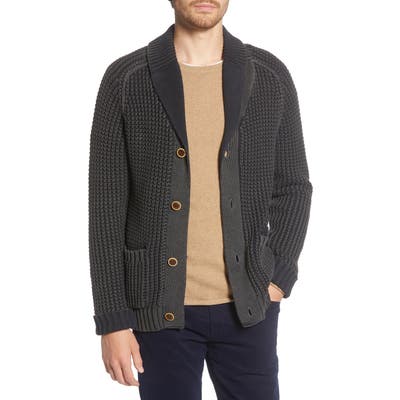 Life/after/denim Waffle Shawl Collar Cardigan, Black