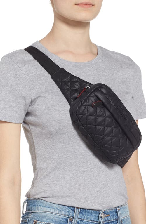 Mz Wallace Metro Quilted Nylon Belt Bag In Black