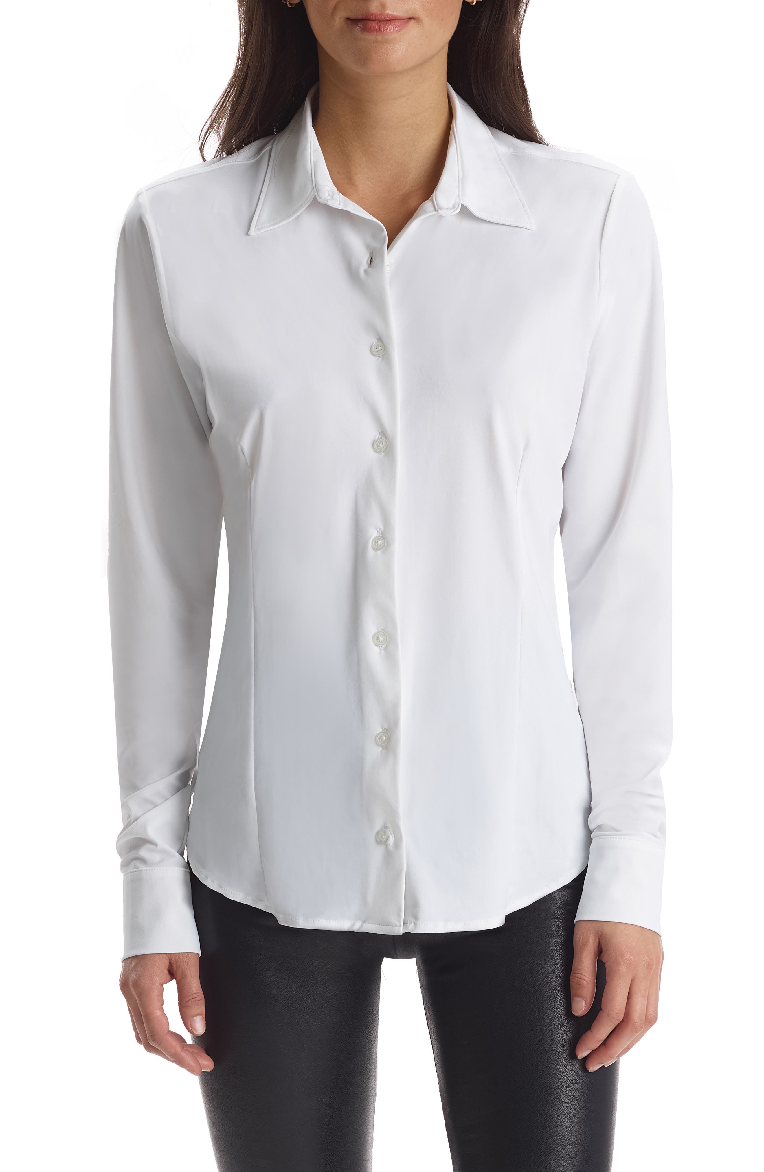 female white dress shirt