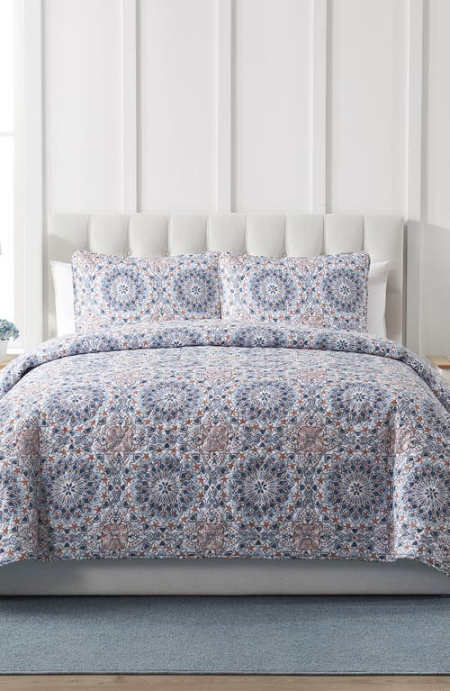 Vcny Home Sea Medallion 3-piece Quilt Set In Blue/multi