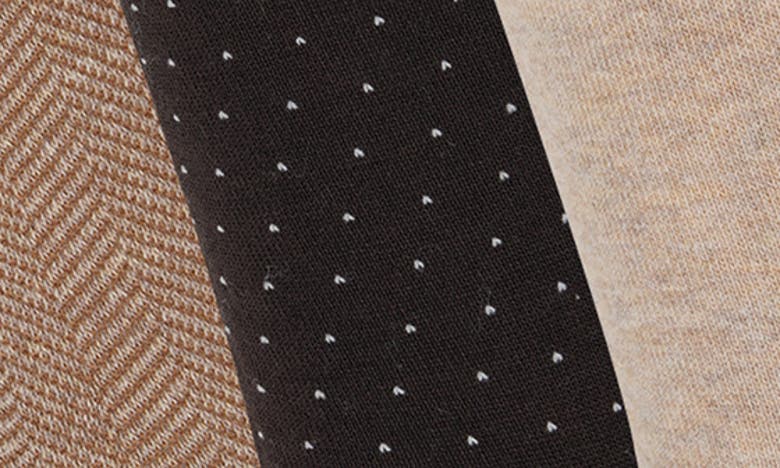 Shop Brooks Brothers Assorted 3-pack Essential Dress Socks In Taupe