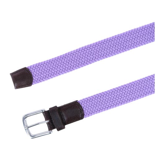 Trafalgar Men's Riverside Woven Rayon Leather Belt In Light Purple