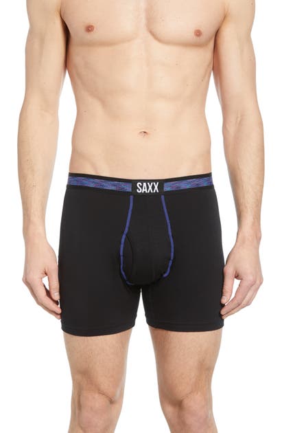 Saxx Ultra Boxer Briefs In Black With Space Dye