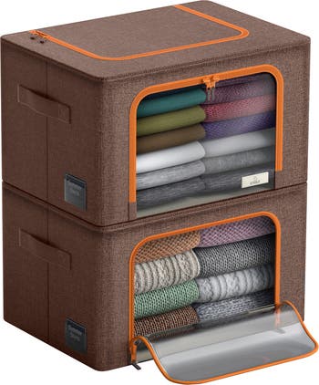 Honey-Can-Do - Brown 4-Drawer Stackable Storage Cabinet