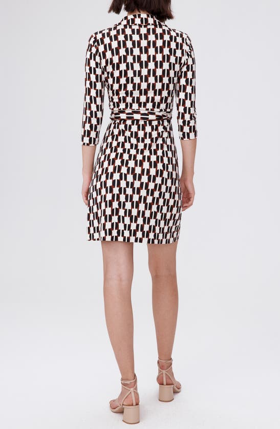 Shop Dvf Diane Von Furstenberg New Jeanne Two Geometric Print Silk Wrap Dress In Maypole Black