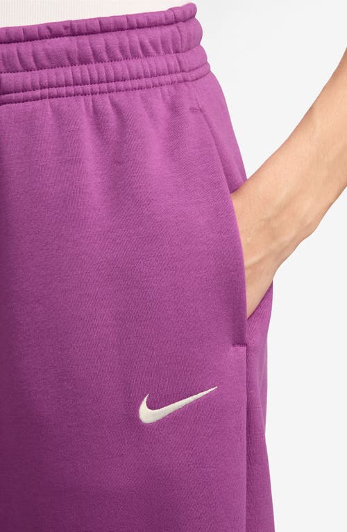 Shop Nike Phoenix Oversize Fleece Sweatpants In Purple/sail