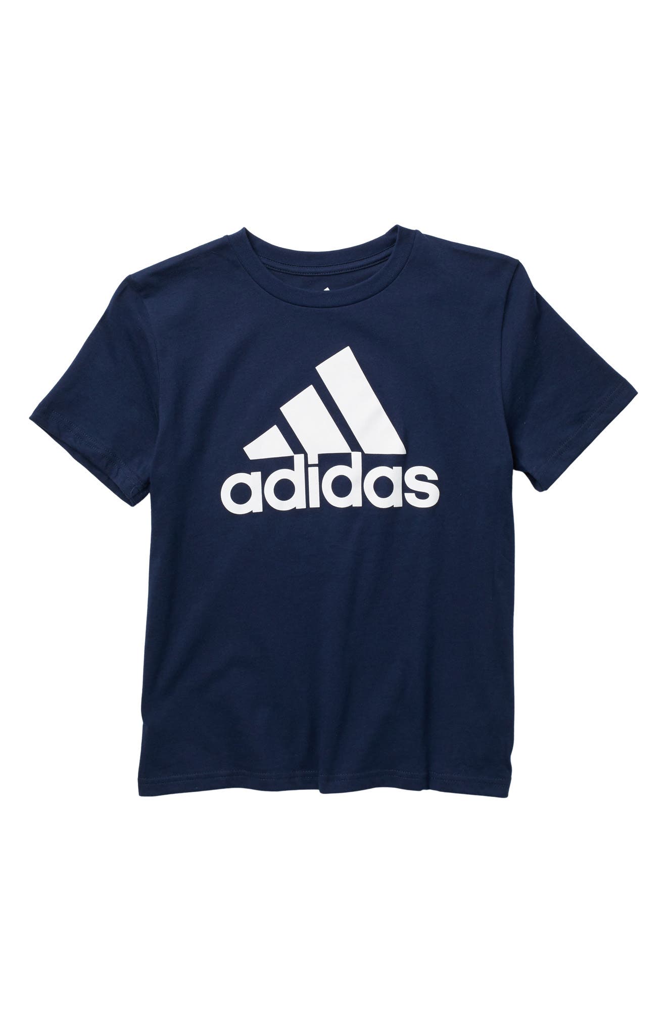 Adidas Originals Kids' Logo Cotton T-shirt In Navy