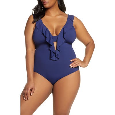 Plus Size Becca Etc. Color Code One-Piece Swimsuit