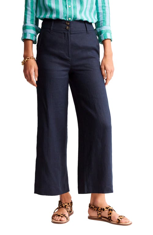 Westbourne Linen Ankle Pants in Navy