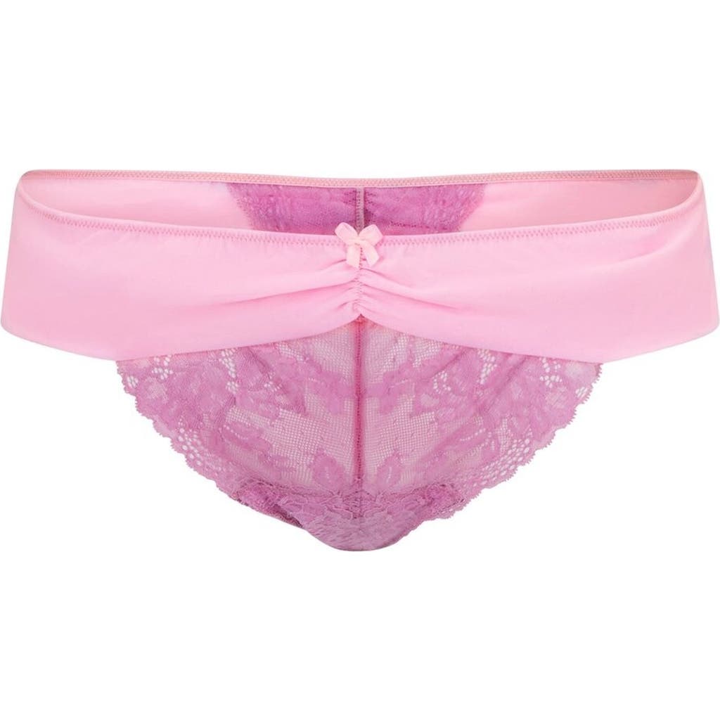 Adore Me Clairabella Thong Panties In Medium Pink