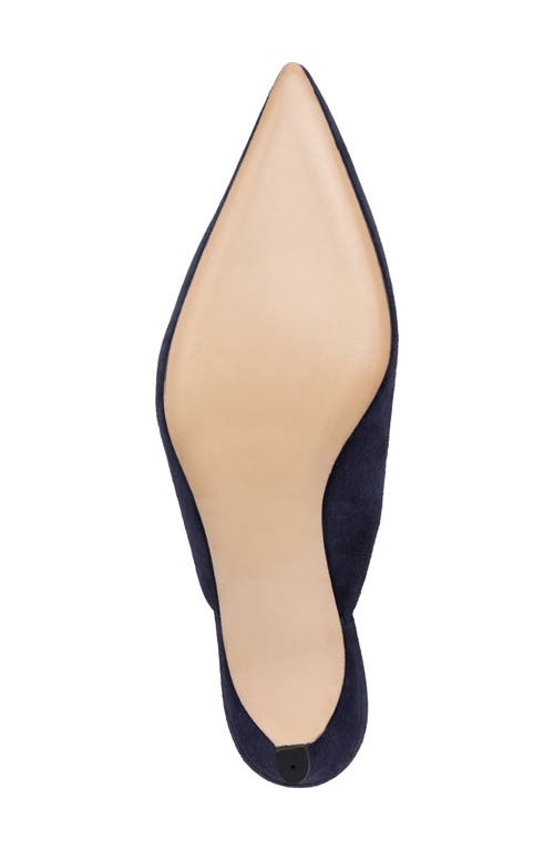 Beautiisoles Gal Pointed Toe Kitten Heel Mule In Navy