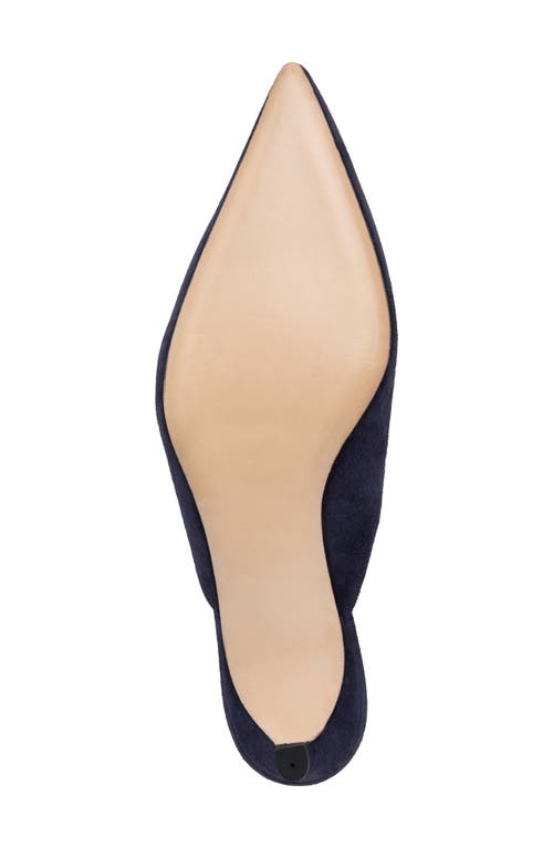 Shop Beautiisoles Gal Pointed Toe Kitten Heel Mule In Navy