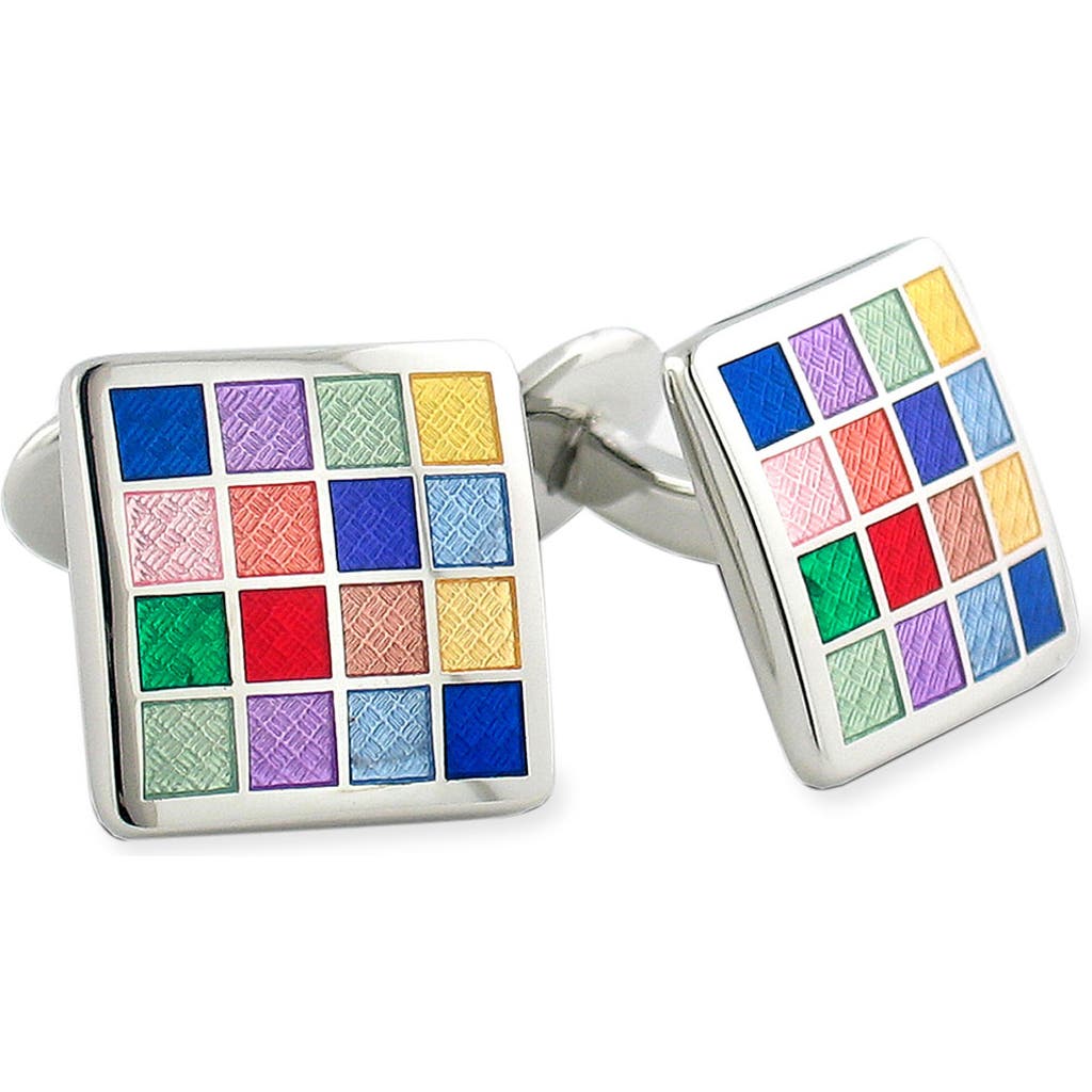 David Donahue Sterling Silver Cuff Links In Silver/multi