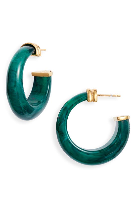 Gas Bijoux Abalone Hoop Earrings In Green
