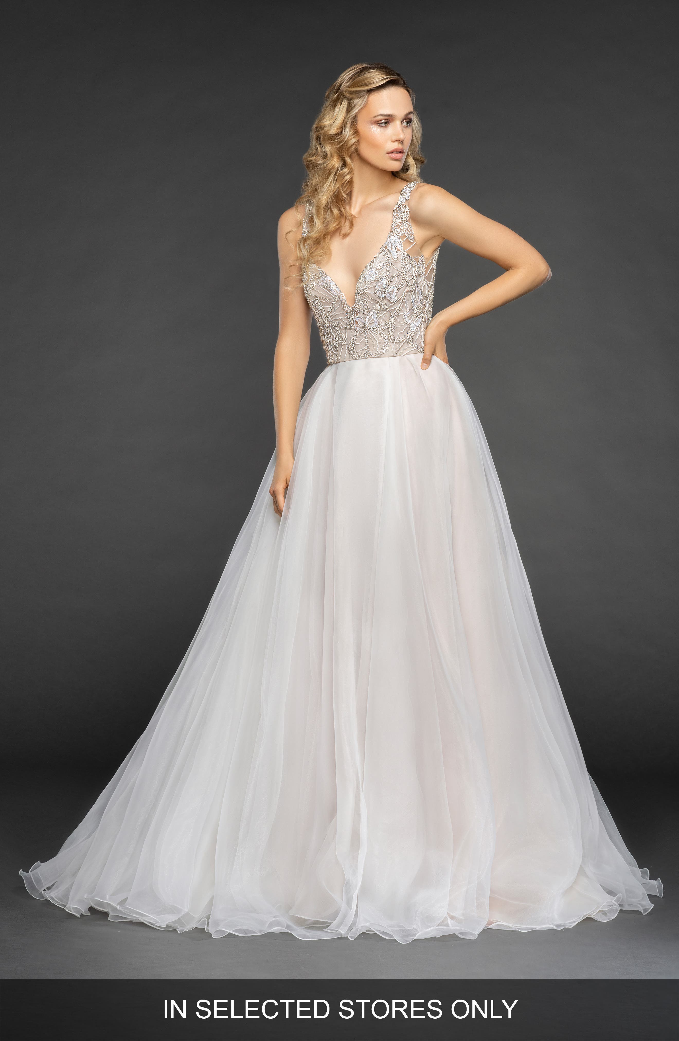 Hayley Paige Warren Organza Ballgown, Size IN STORE ONLY - Ivory