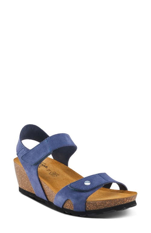 Spring Step Babybell Ankle Strap Platform Wedge Sandal In Blue