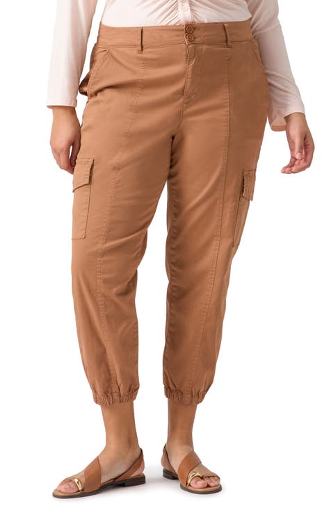 Merona Capri Pants Women's Size 16 Brown Khaki Cropped Pants Stretch