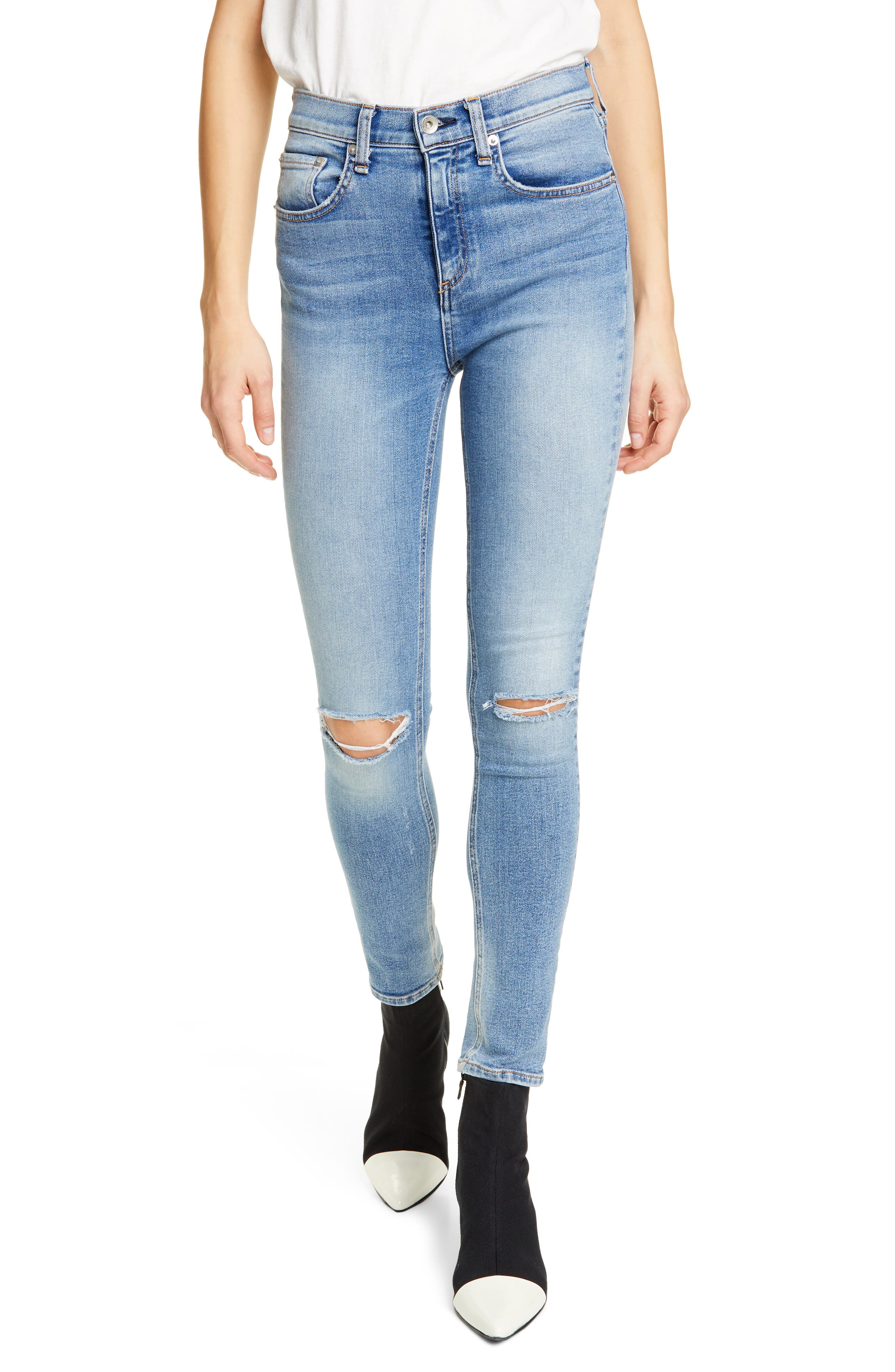 rag & bone high rise ankle skinny