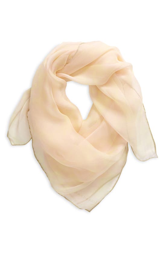Shop Burberry Water Rose Silk Square Scarf In Cameo